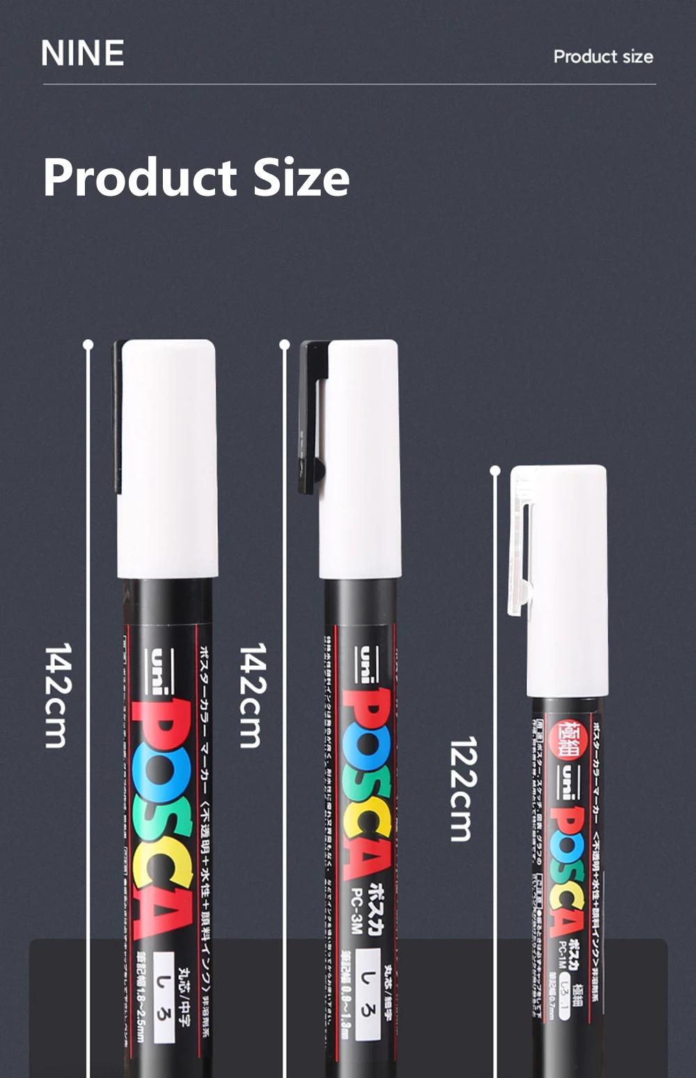 1pcs UNI Posca Graffiti Advertising Marker Art Supplies PC-1M 3M 5M Graffiti Acrylic Marker POP Poster Pen / Permanent Paint Pen