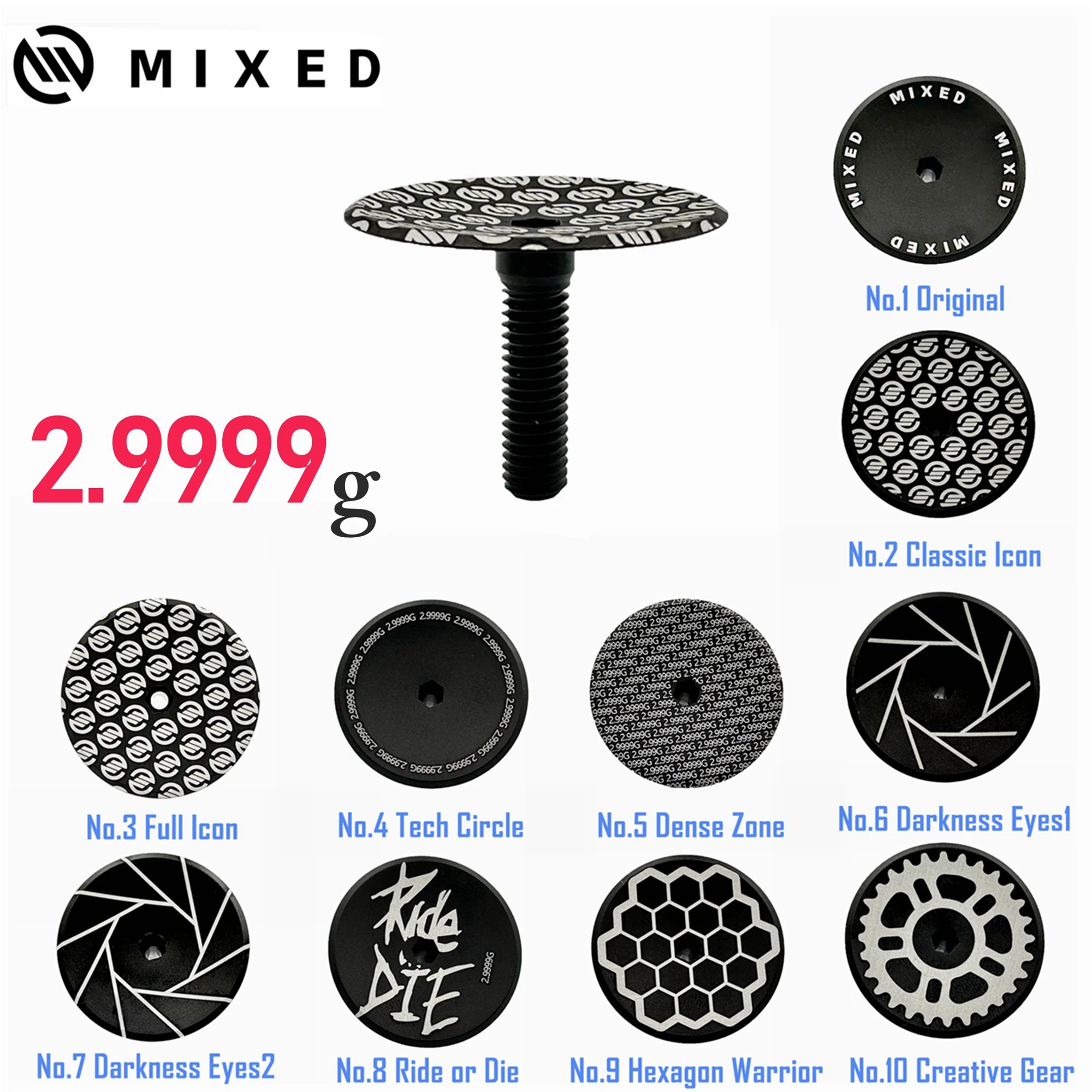Mixed 2.99g CNC Integrated Stem Top Cap Bicycle Headset Caps Bike Steering Bicycle Bowl Cover