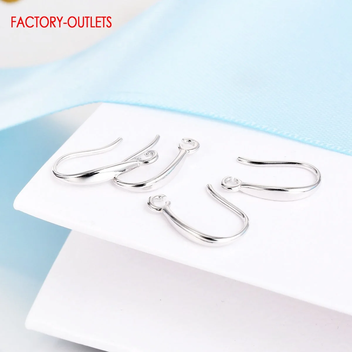 100PCS Lot Genuine 925 Sterling Silver Earring Jewelry Findings Hook Earring Components For Women Silver DIY Earring