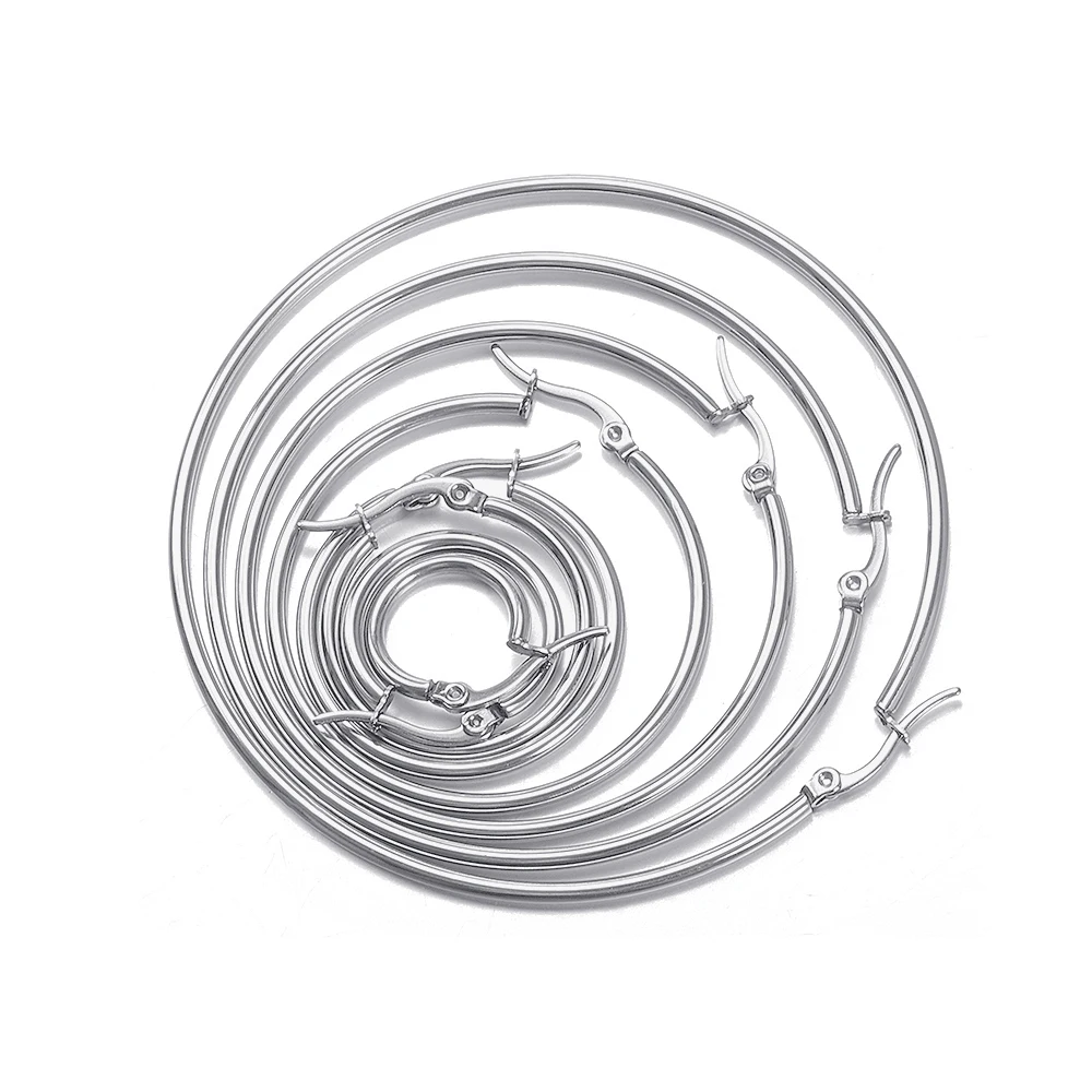 10pcs 316L Stainless Steel Open Earrings Circle Earring Hooks Base Ear Ring for Jewelry Making Components DIY