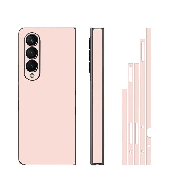 Plain Color Sticker for Samsung Galaxy Z Fold7 6 5 4 3 Back Screen Protector Hing Side Skin 3 in 1 Protective Film Fold4