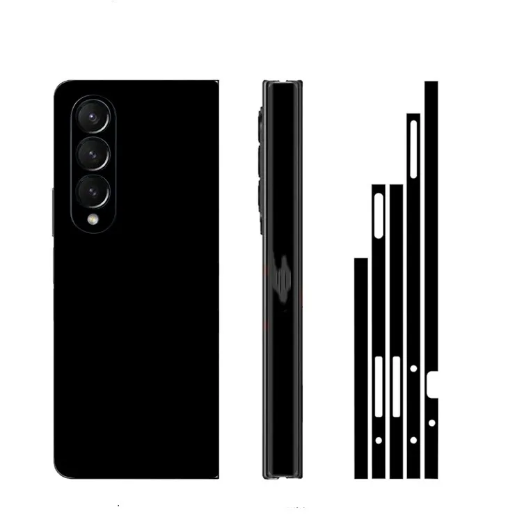Plain Color Sticker for Samsung Galaxy Z Fold7 6 5 4 3 Back Screen Protector Hing Side Skin 3 in 1 Protective Film Fold4