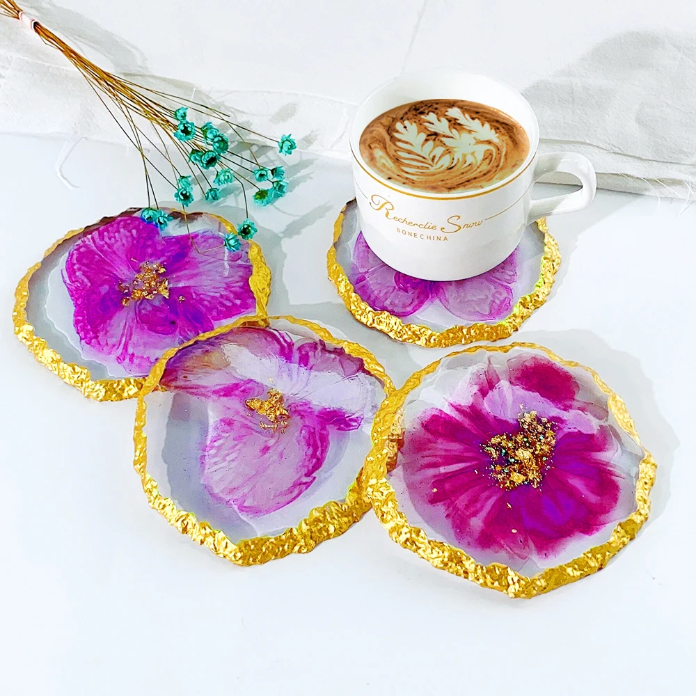 DM289 Irregular Shaped Resina Epoxy Transparente Coaster and Tray Molds Fruit Plate Cup Mat Moldes Silicona Resina Epoxi