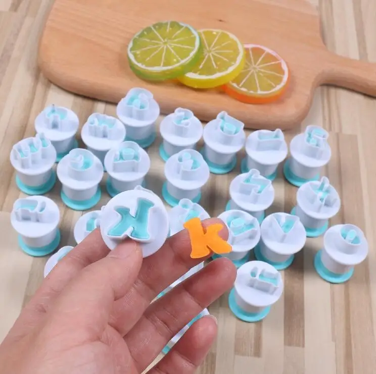 Baking pastry Mold letter fondant Cookie Cutter 26pcs Upper Lowercase Alphabet and 10pcs number cake decoration tools GYH