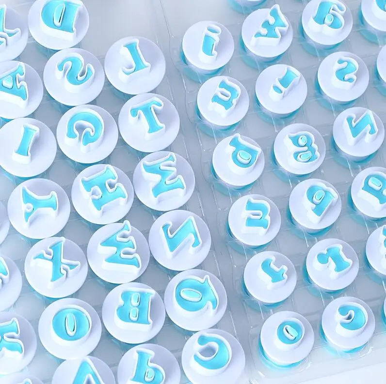 Baking pastry Mold letter fondant Cookie Cutter 26pcs Upper Lowercase Alphabet and 10pcs number cake decoration tools GYH
