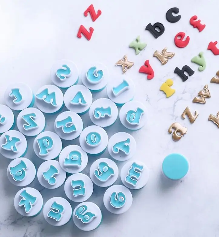 Baking pastry Mold letter fondant Cookie Cutter 26pcs Upper Lowercase Alphabet and 10pcs number cake decoration tools GYH