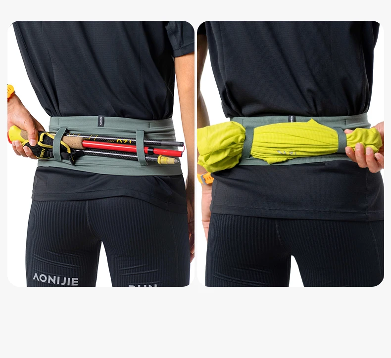 AONIJIE W8116 Woven Elastic Sports Waist Bag Pack Running Race Number Belt For Triathlon Marathon Cycling Mountaineering