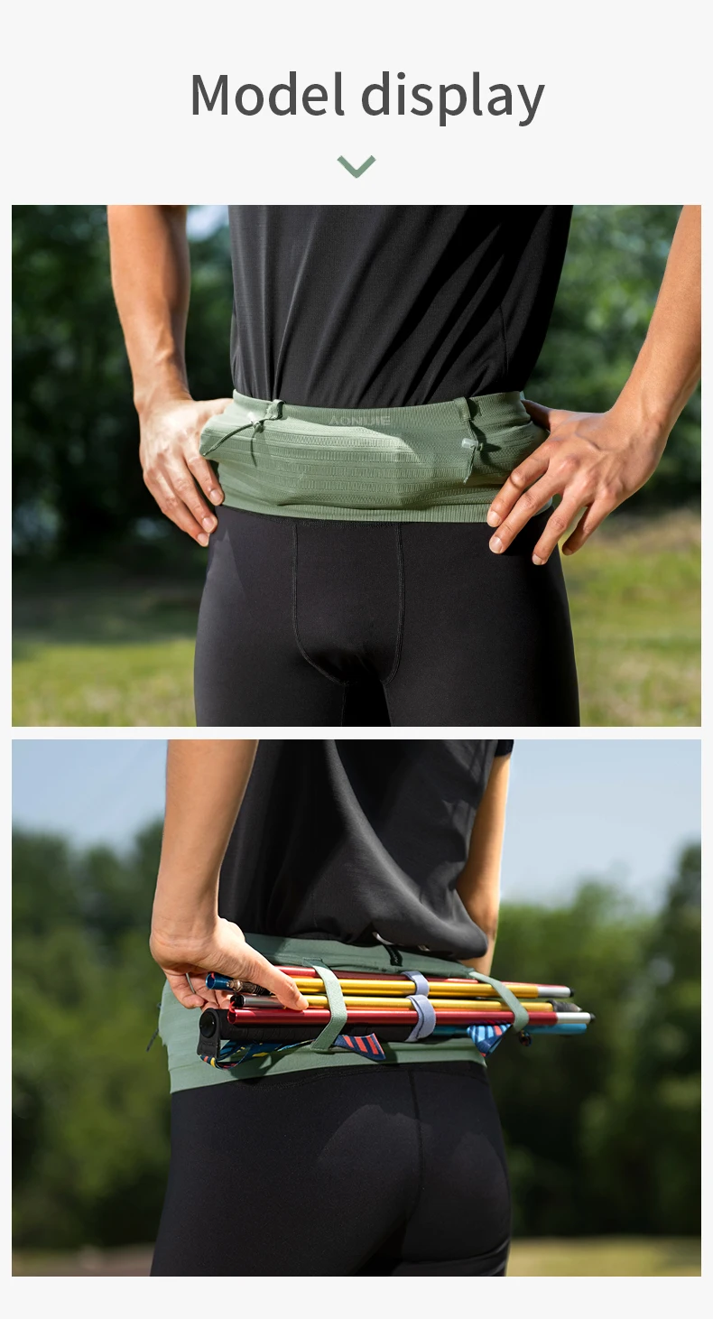 AONIJIE W8116 Woven Elastic Sports Waist Bag Pack Running Race Number Belt For Triathlon Marathon Cycling Mountaineering