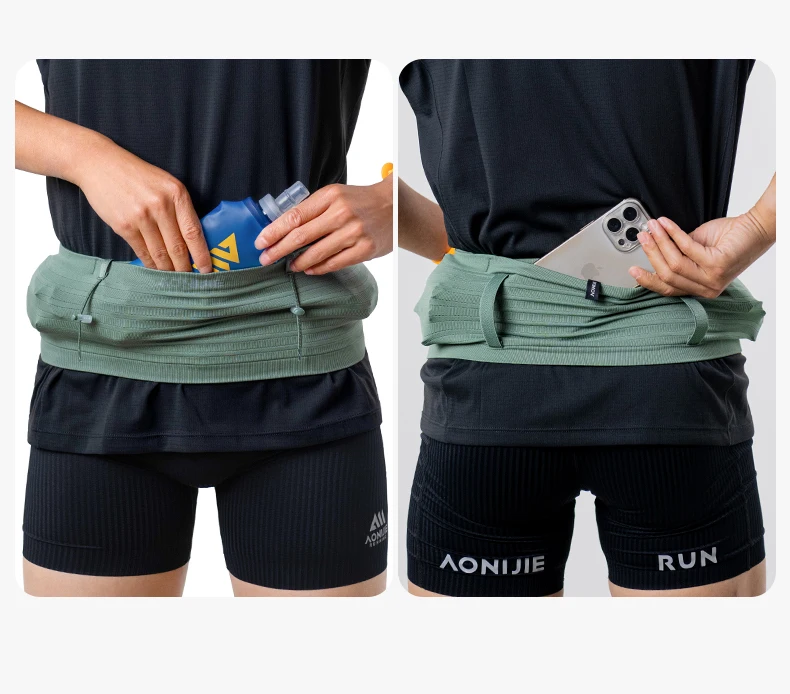 AONIJIE W8116 Woven Elastic Sports Waist Bag Pack Running Race Number Belt For Triathlon Marathon Cycling Mountaineering