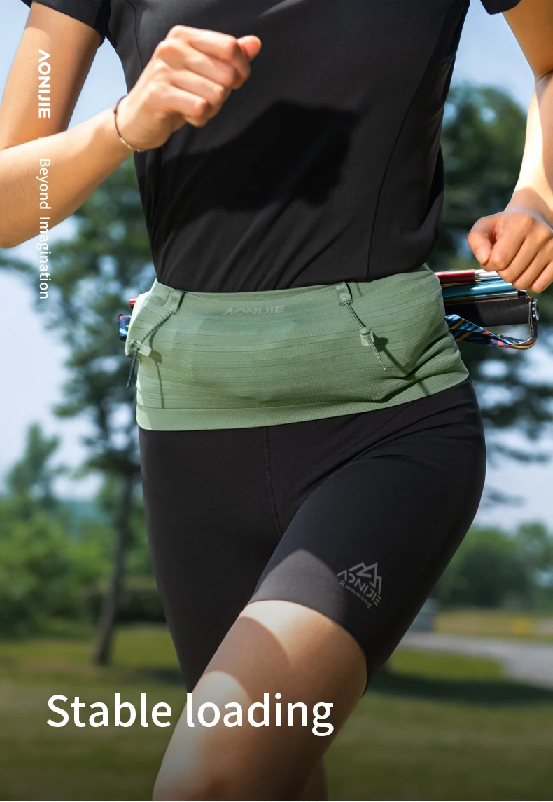 AONIJIE W8116 Woven Elastic Sports Waist Bag Pack Running Race Number Belt For Triathlon Marathon Cycling Mountaineering