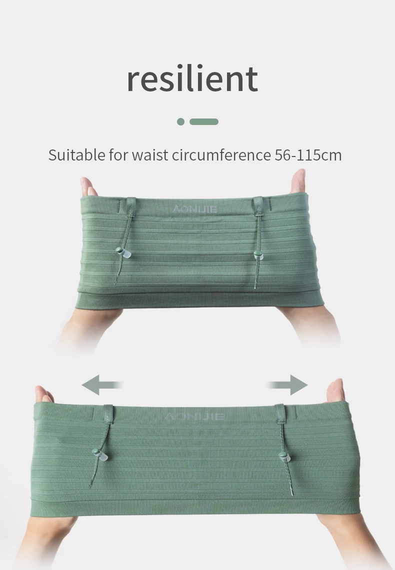 AONIJIE W8116 Woven Elastic Sports Waist Bag Pack Running Race Number Belt For Triathlon Marathon Cycling Mountaineering