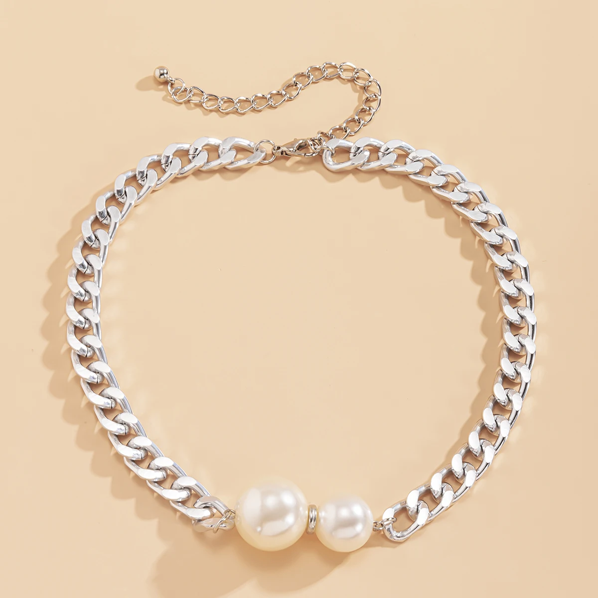 Vintage Punk Cuban Chains Necklaces Women Gothic Imitation-Pearl Pendant Necklace Chokers Fashion Accessories Jewellery