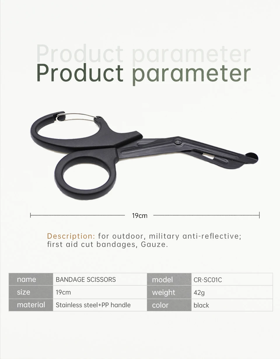 Rhino Rescue Emergency Medical Scissors Trauma Shears with Carabiner 19cm Bandage Shears With Bandage Scissors