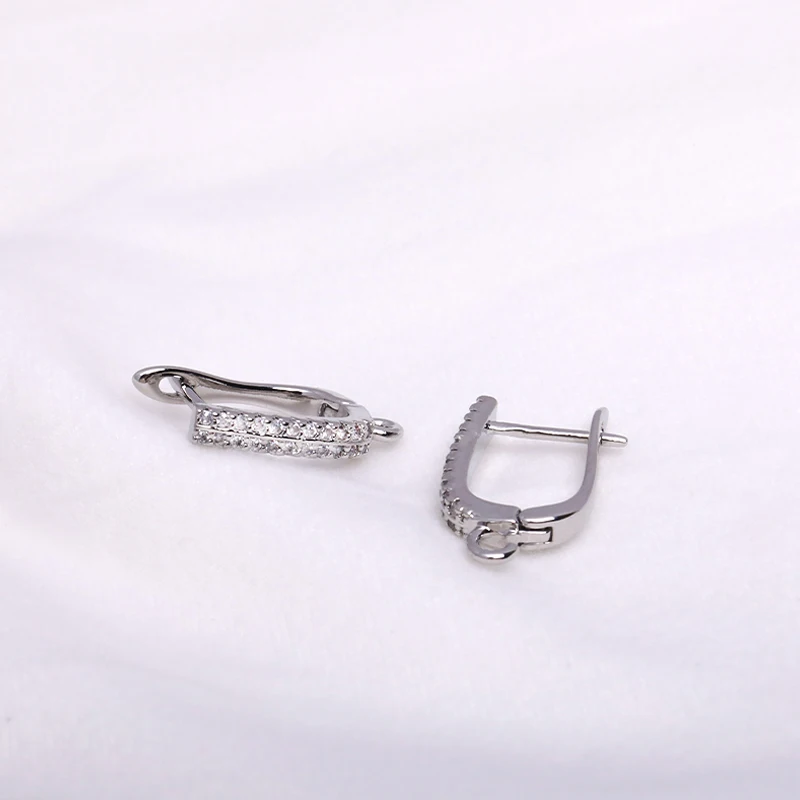 Earring Making Supplies 18K Gold Plated Inlaid Zircon Earring Hooks With Open Jump Ring,DIY Jewelry Accessories Wholesale