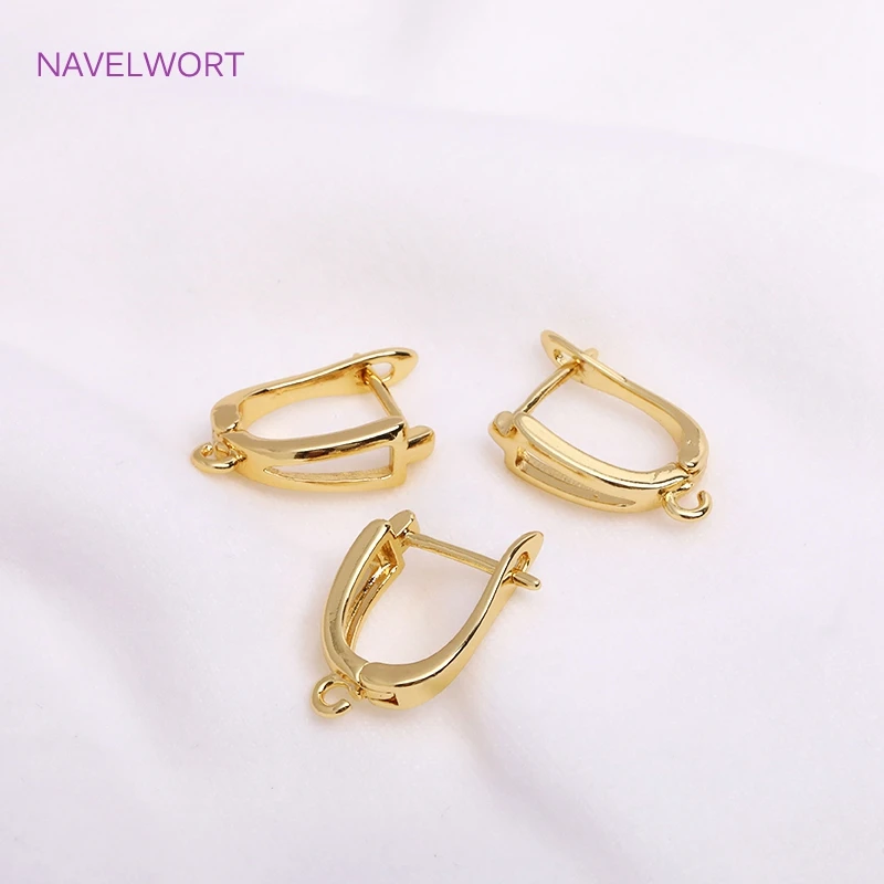 Trendy 18K Gold Plated Earring Clasps Gold Earrings Earwires Brass Earring Hook Findings DIY Jewelry Accessories Wholesale