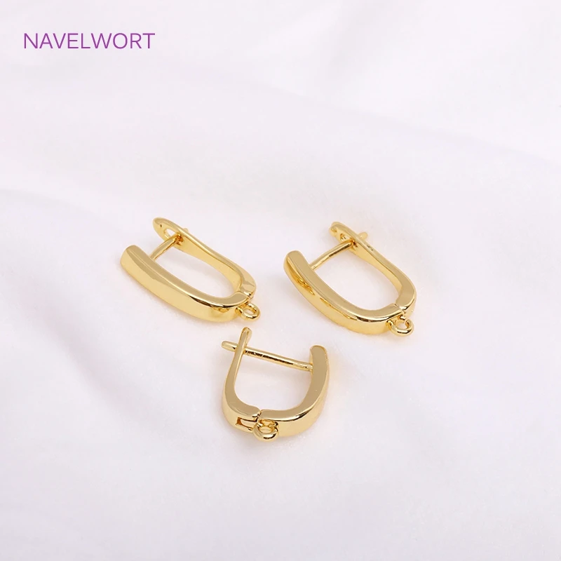 Trendy 18K Gold Plated Earring Clasps Gold Earrings Earwires Brass Earring Hook Findings DIY Jewelry Accessories Wholesale