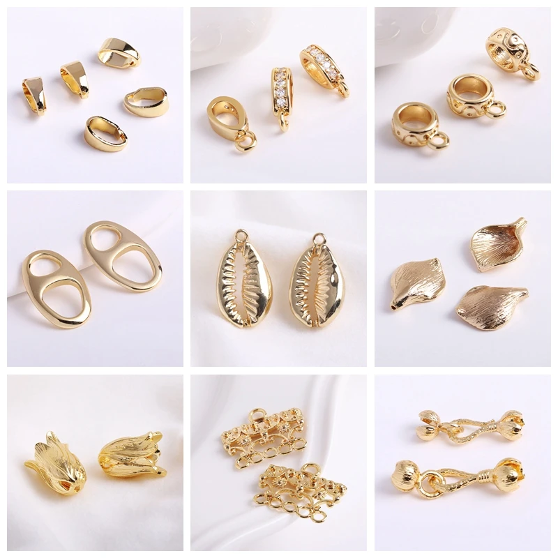 Trendy 18K Gold Plated Earring Clasps Gold Earrings Earwires Brass Earring Hook Findings DIY Jewelry Accessories Wholesale