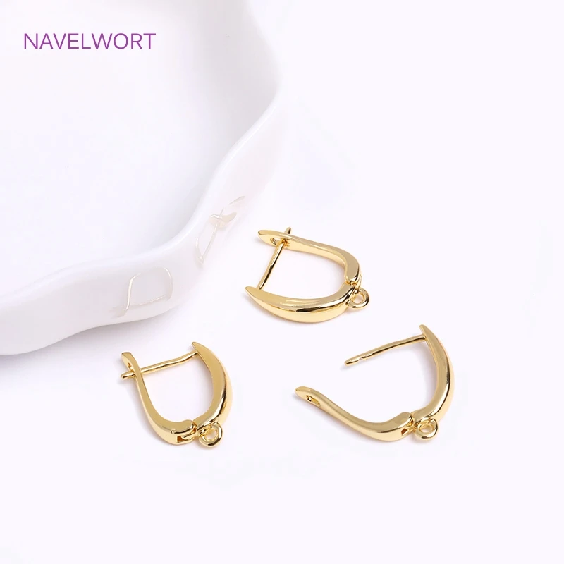 Trendy 18K Gold Plated Earring Clasps Gold Earrings Earwires Brass Earring Hook Findings DIY Jewelry Accessories Wholesale