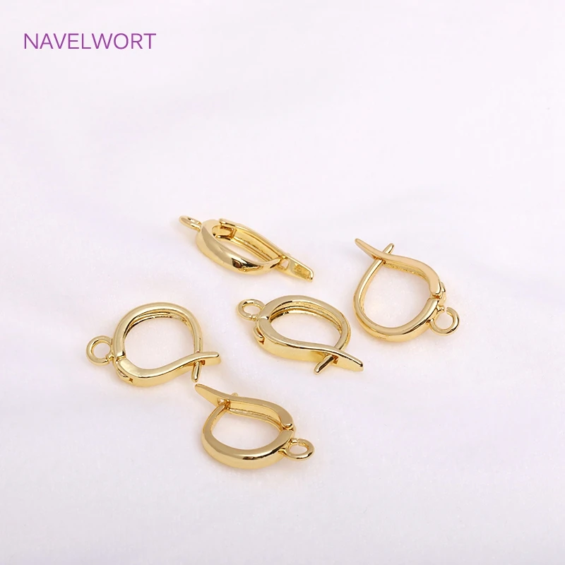 Trendy 18K Gold Plated Earring Clasps Gold Earrings Earwires Brass Earring Hook Findings DIY Jewelry Accessories Wholesale