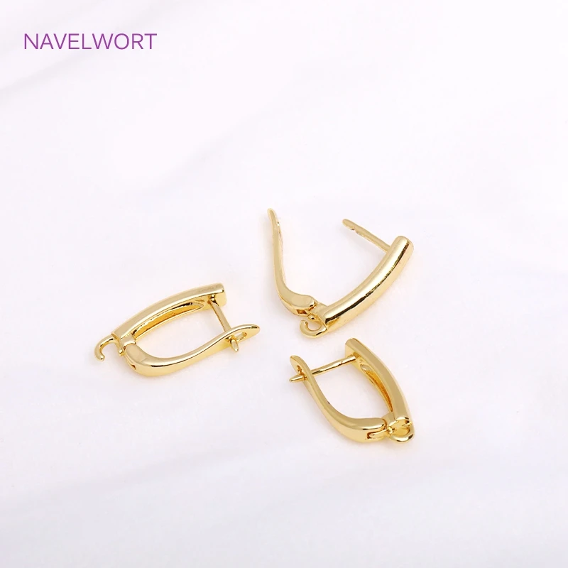 Trendy 18K Gold Plated Earring Clasps Gold Earrings Earwires Brass Earring Hook Findings DIY Jewelry Accessories Wholesale