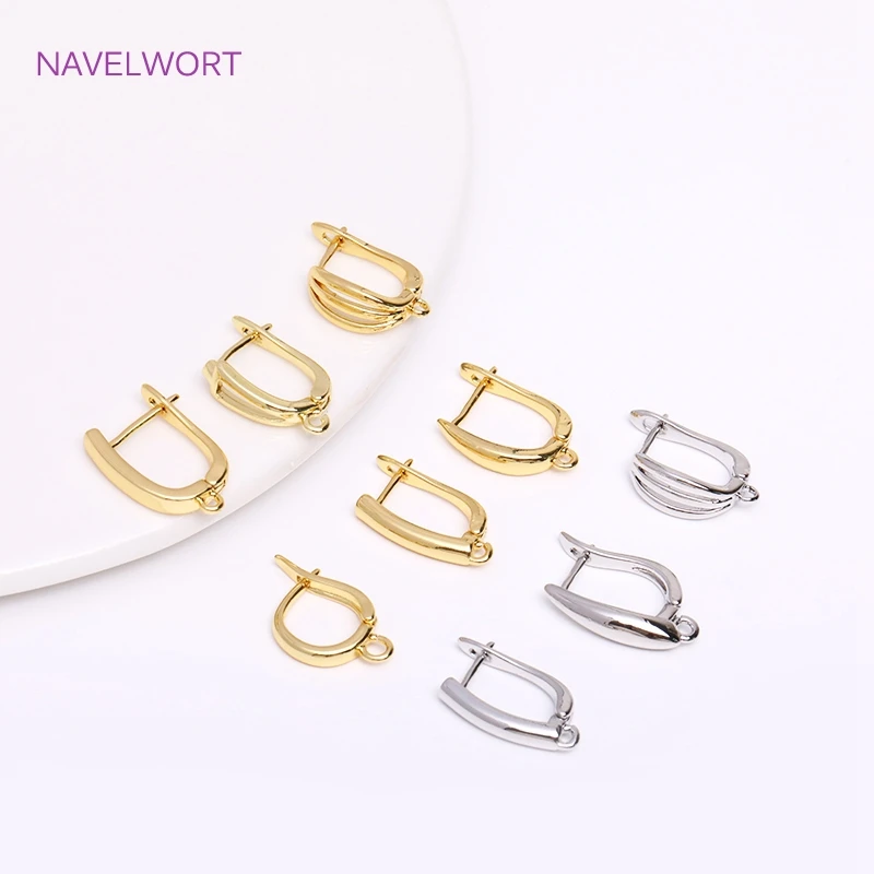 Trendy 18K Gold Plated Earring Clasps Gold Earrings Earwires Brass Earring Hook Findings DIY Jewelry Accessories Wholesale