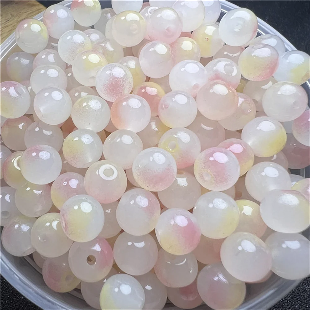 8mm Glass Beautiful Multicolor Beads Handmade Diy Bracelet Bracelet Jewelry Handmade Loose Beads Accessories Wholesale Material