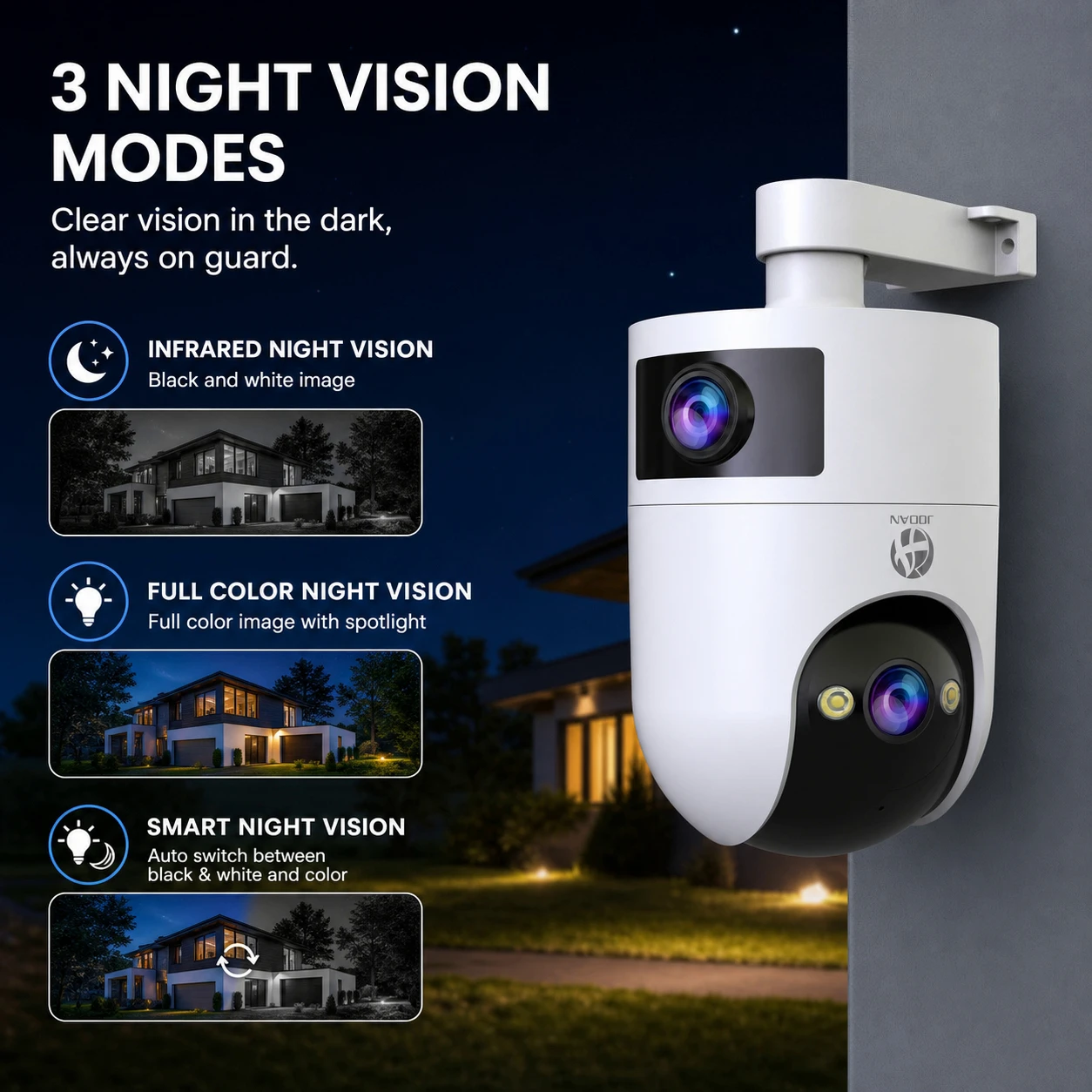 JOOAN 4K 8MP Wifi PTZ Camera Outdoor Dual Screen 5X Zoom Home Security IP Camera Color Night Vision CCTV Video Surveillance