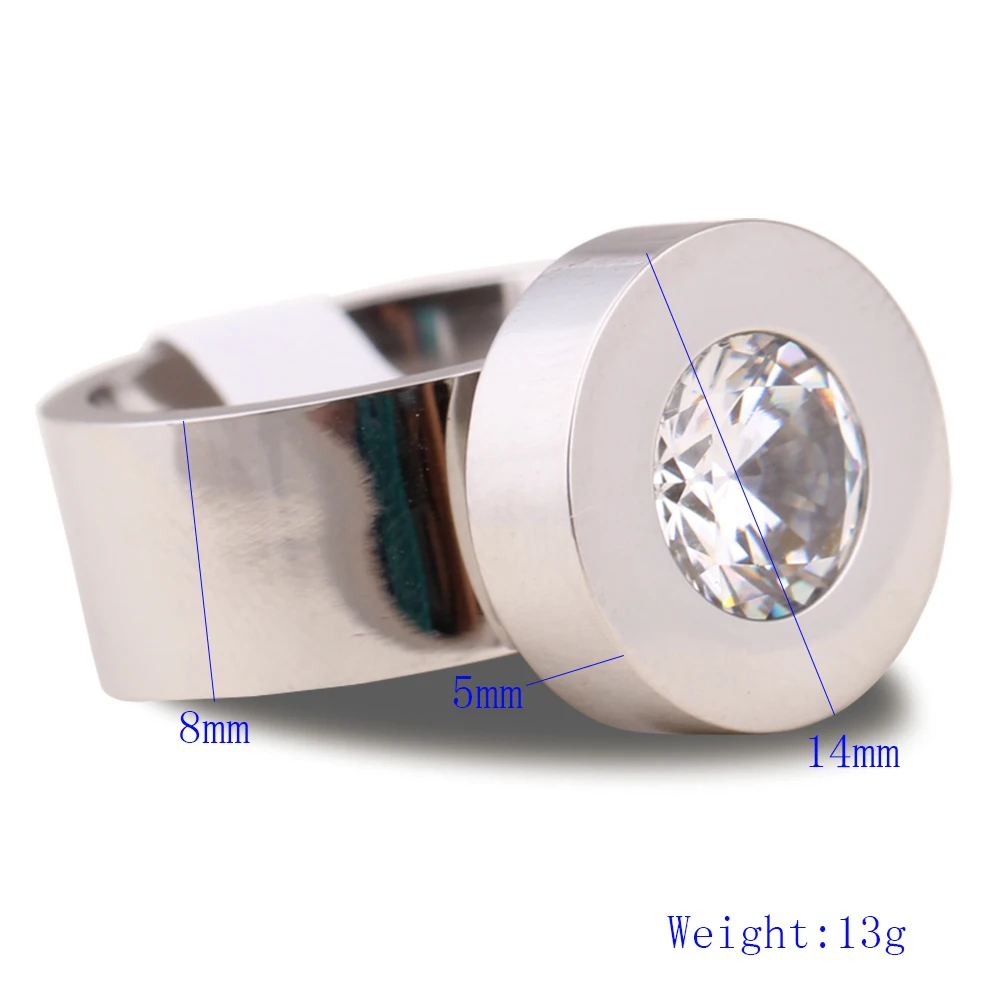 Gold Color Fashion DIY Brand Crystal Ring Four Color Zircon Swap Titanium Steel Rings for Women