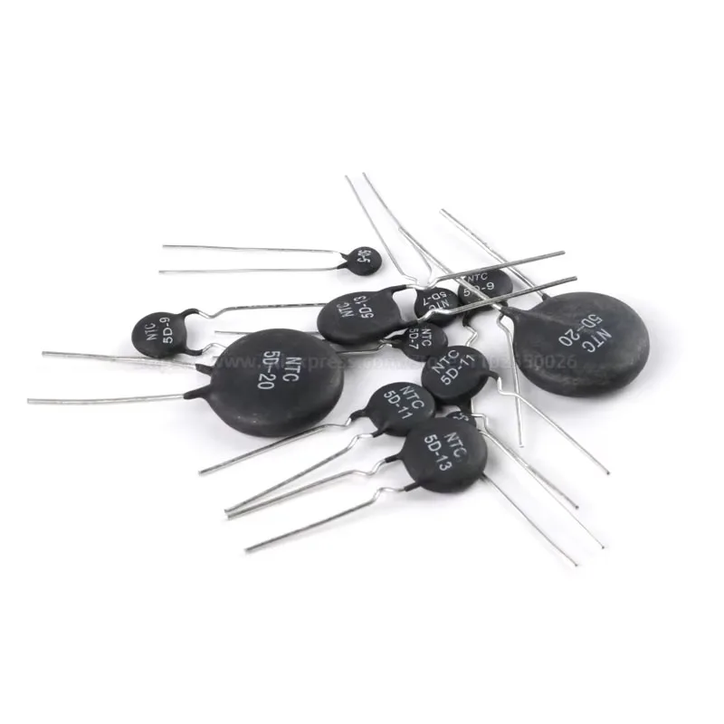 10PCS Thermal Resistor NTC 2.5D 3D 5D 8D 10D 16D 20D 22D 47D -5 -7 -9 -11 -13 -15 -20 R 10 Ohm NTC10D-9 NTC5D-9 NTC3D-9 NTC3D-15