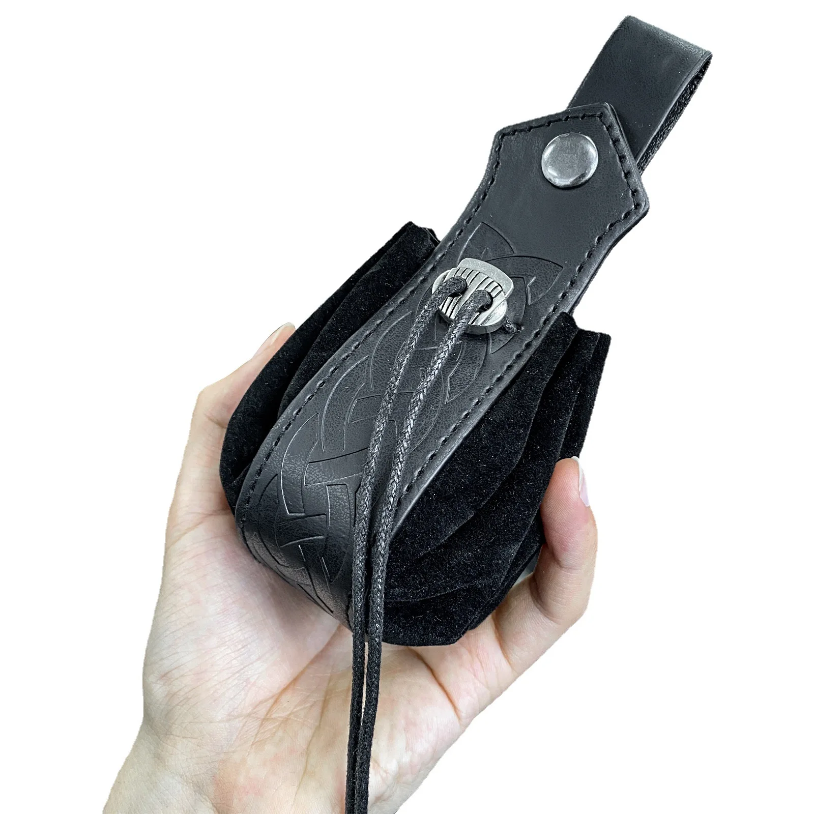 Medieval Viking Money Pouch Bag Cosplay Hangable Belt Waist Bag Unisex Leather Drawstring Bag Coin Purse Party Accessories Prop