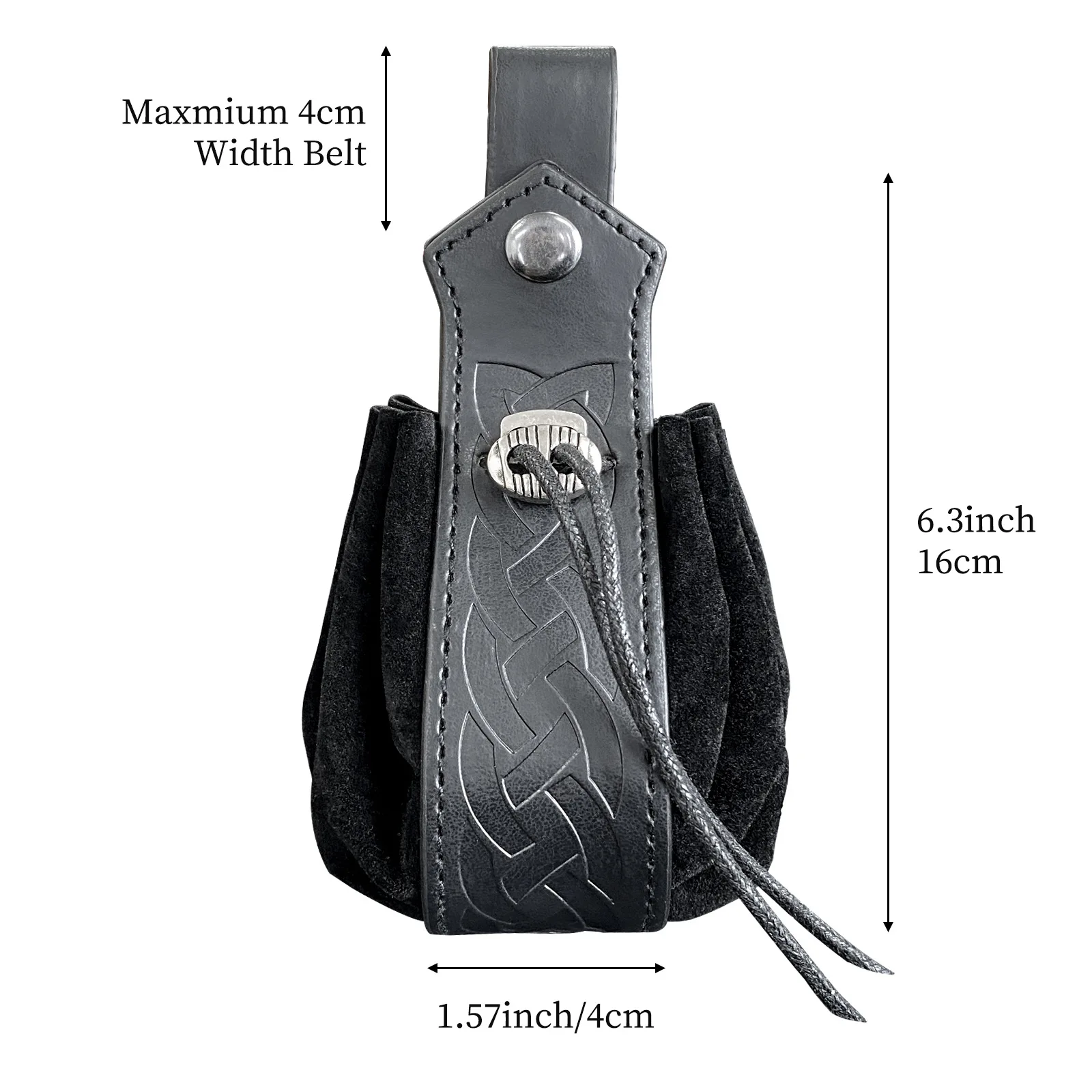 Medieval Viking Money Pouch Bag Cosplay Hangable Belt Waist Bag Unisex Leather Drawstring Bag Coin Purse Party Accessories Prop