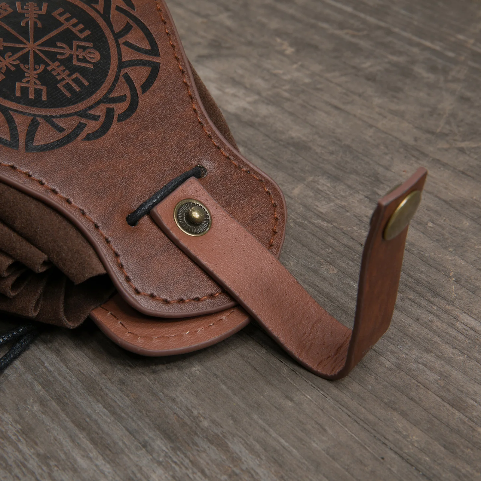 Medieval Viking Money Pouch Bag Cosplay Hangable Belt Waist Bag Unisex Leather Drawstring Bag Coin Purse Party Accessories Prop