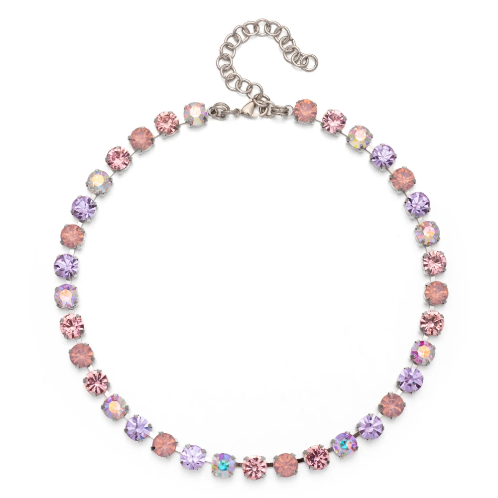 8mm Crystal Colorful Claw Setting Necklace For Women Winter Sweater Choker Accessory Diiamond Jewelry