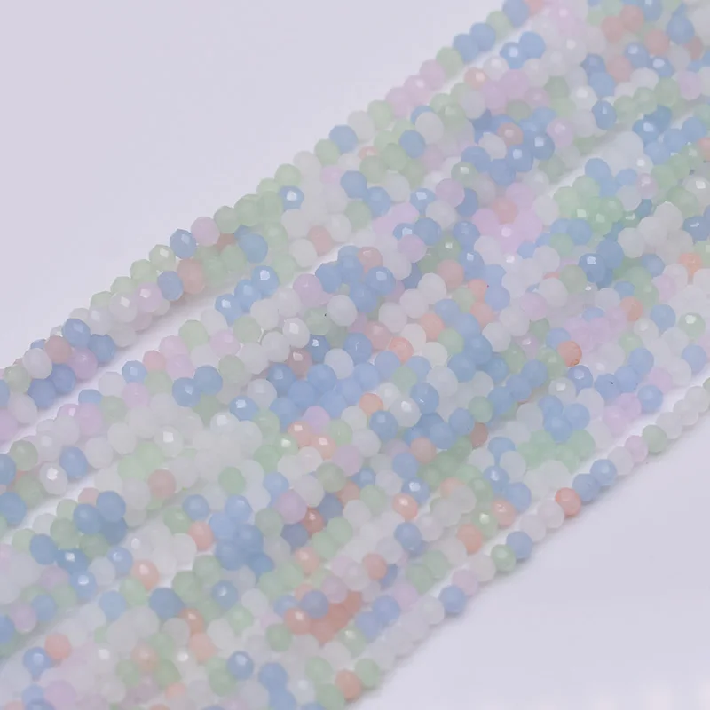 New Color Morgan Jades 2mm Crystal Rondelle Faceted Crystal Glass Beads Round Loose Spacer Beads for Jewelry Making DIY