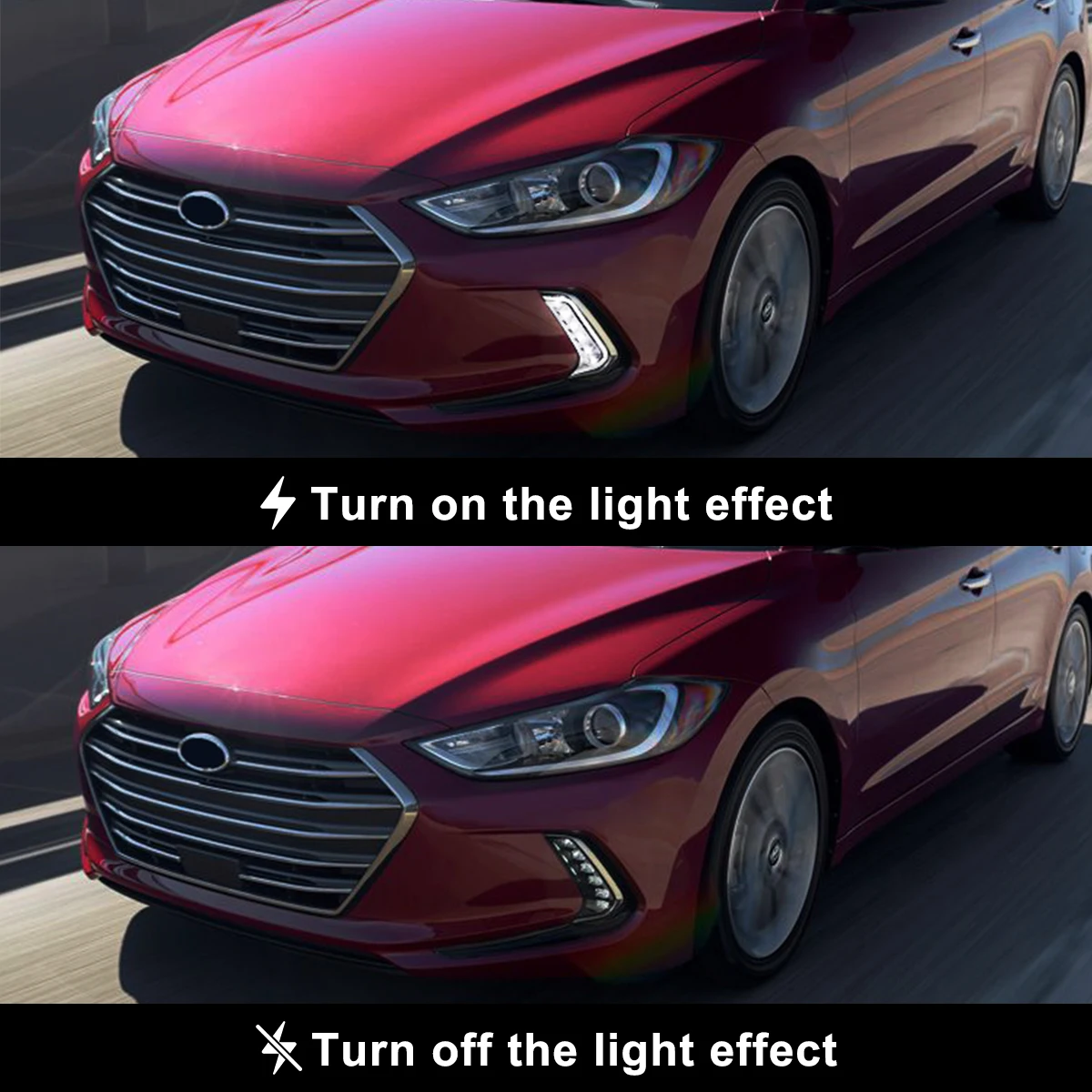 Fog Lights for Hyundai Elantra 2016 2017 2018 LED DRL Fog Lamp Front Bumper Headlights Daytime Running Turn Signal Waterproof
