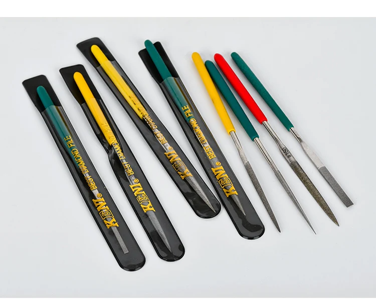 150-600# 3*140mm Diamond Files for Metal Jeweler Stone Polishing Wood Carving Craft Double-cut Plating Needle File Hand Tools