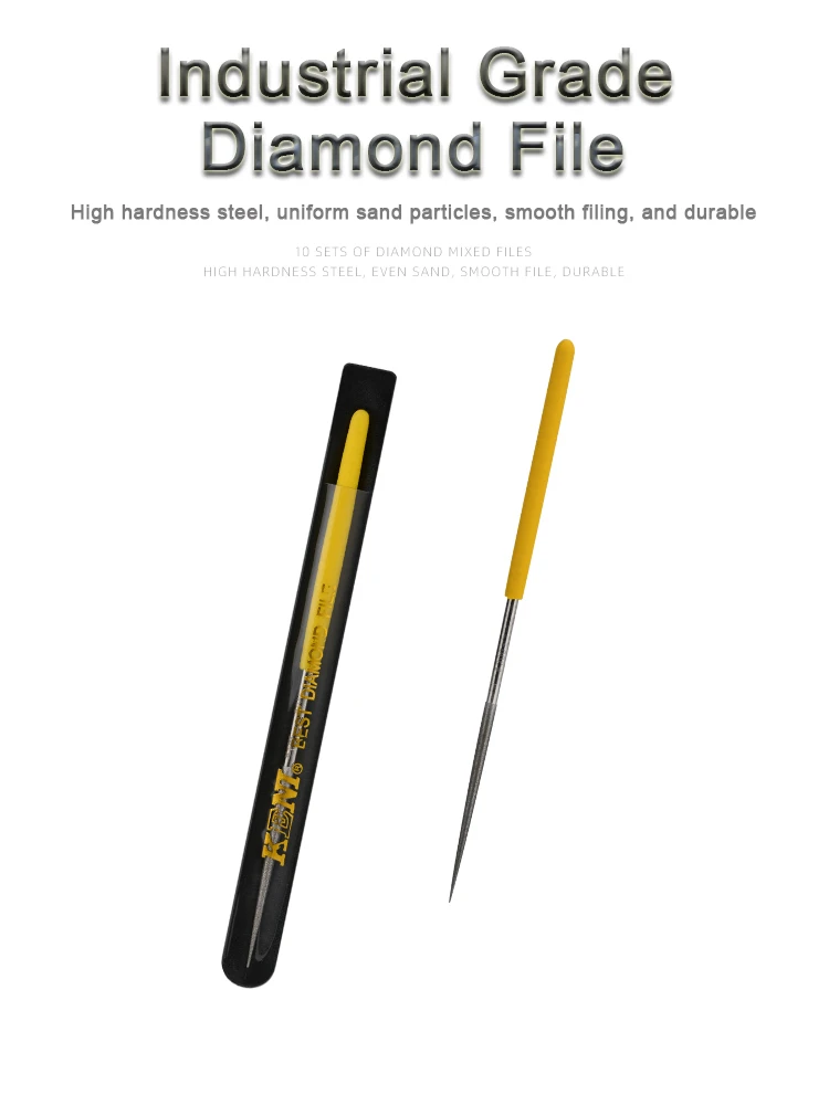 150-600# 3*140mm Diamond Files for Metal Jeweler Stone Polishing Wood Carving Craft Double-cut Plating Needle File Hand Tools
