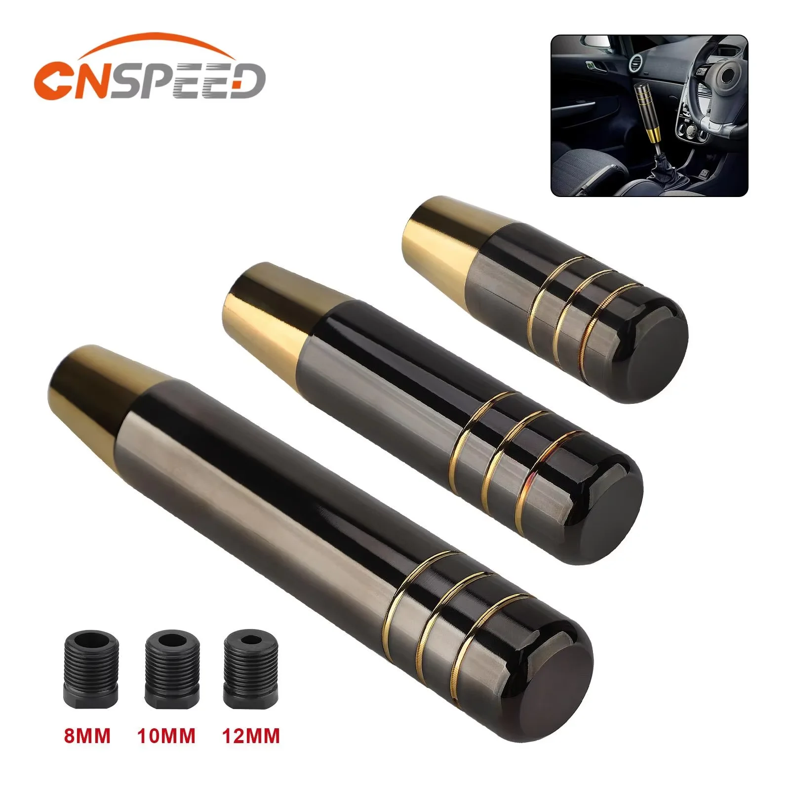 CNSPEED 5/6/10 Speed Gear Shift Knob Aluminum Universal Car Manual Automatic Gears Level Knobs Shifter Lever M8 M10 M12 Adapter