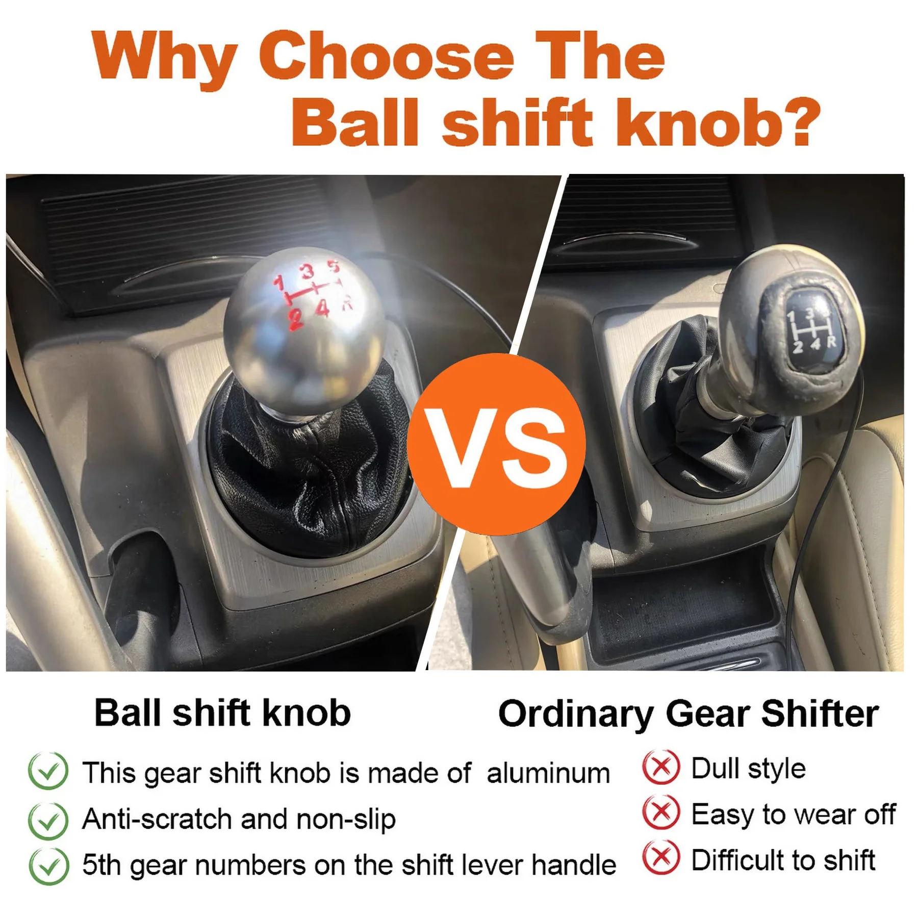 CNSPEED 5/6/10 Speed Gear Shift Knob Aluminum Universal Car Manual Automatic Gears Level Knobs Shifter Lever M8 M10 M12 Adapter