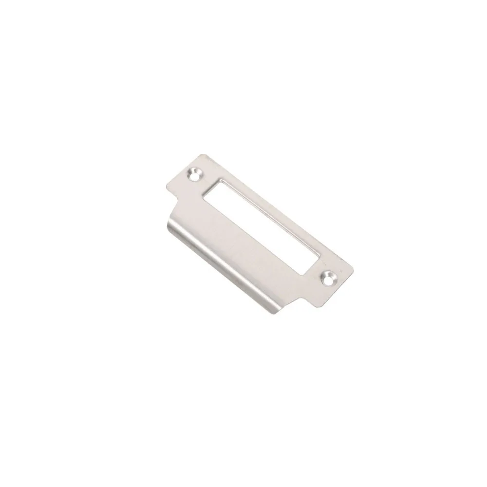 4 Inch Stainless Steel Plated Strike Plate for Wood / Metal Door Jamb, Latch Strike Door Reinforcement Plate Hasp Latch Lock