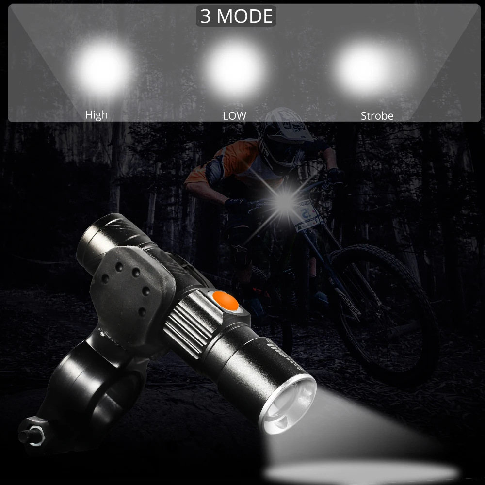 ZK30 3 in1 8000 Lumen Bike Bicycle Light USB rechargeable LED Waterproof Super Bright Zoom Headlight Rear light MTB Bike Light