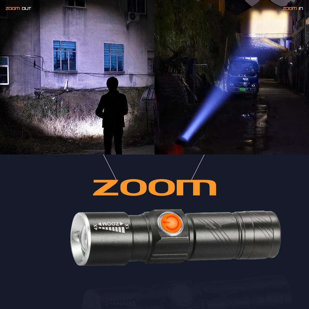 ZK30 3 in1 8000 Lumen Bike Bicycle Light USB rechargeable LED Waterproof Super Bright Zoom Headlight Rear light MTB Bike Light