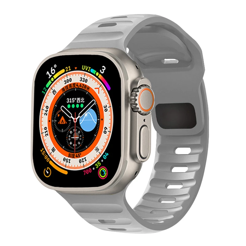 Silicone Strap for Apple Watch Ultra2 4 3 Band 44mm 49mm 45mm 46-42mm 40mm Sport Correa Bracelet iWatch Series 10 SE 3 8 9 11 12