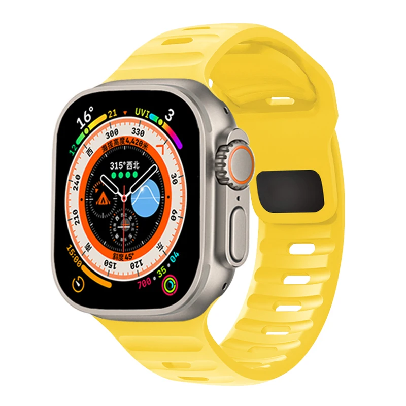 Silicone Strap for Apple Watch Ultra2 4 3 Band 44mm 49mm 45mm 46-42mm 40mm Sport Correa Bracelet iWatch Series 10 SE 3 8 9 11 12