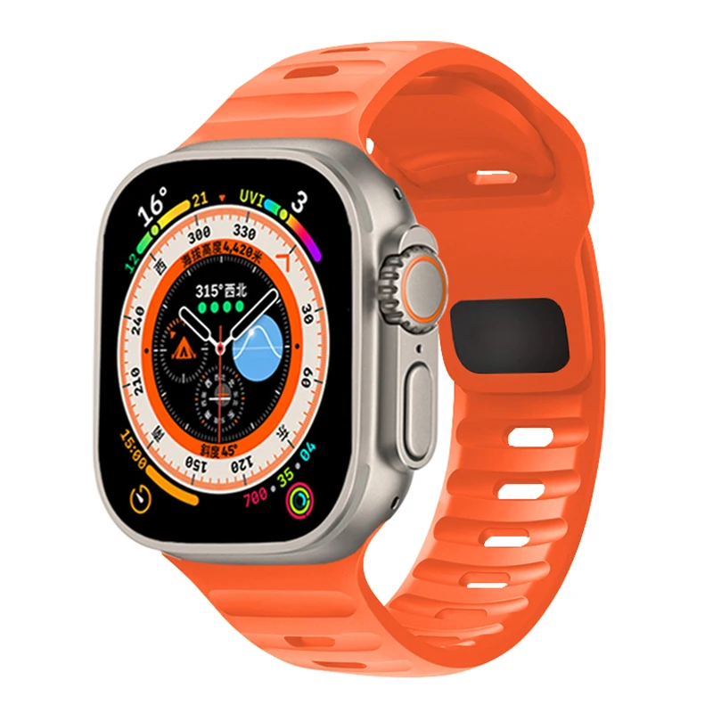 Silicone Strap for Apple Watch Ultra2 4 3 Band 44mm 49mm 45mm 46-42mm 40mm Sport Correa Bracelet iWatch Series 10 SE 3 8 9 11 12