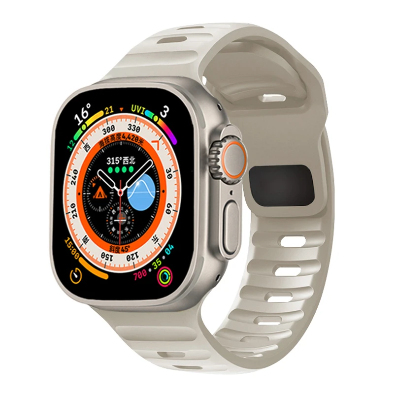 Silicone Strap for Apple Watch Ultra2 4 3 Band 44mm 49mm 45mm 46-42mm 40mm Sport Correa Bracelet iWatch Series 10 SE 3 8 9 11 12