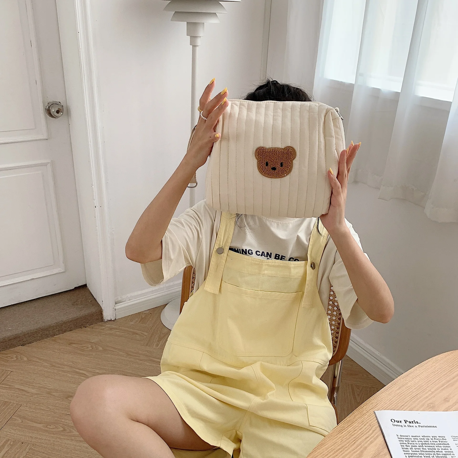 Ins Cotton Diaper Bag for Stroller Hanging Bag Baby Items Nappy Caddy Organizer Mommy Bag Zipper Cute Women Makeup Bag Kids