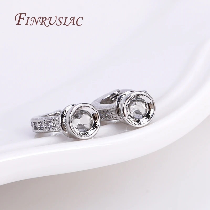 Rhodium Plated Closure Fasteners Lock Clasps For Necklace Supplies,Inlaid Zircon Connector Clasps DIY Pearls Jewelry Fittings