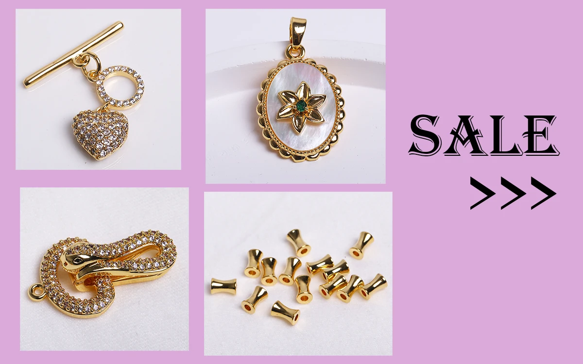 Rhodium Plated Closure Fasteners Lock Clasps For Necklace Supplies,Inlaid Zircon Connector Clasps DIY Pearls Jewelry Fittings