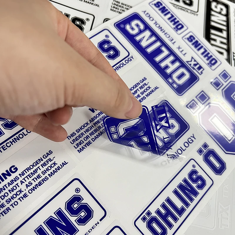 Motorcycle Shock Absorber Sunscreen Transparent Decorative Decal Shock Absorber Waterproof for Ohlins Sticker Logo
